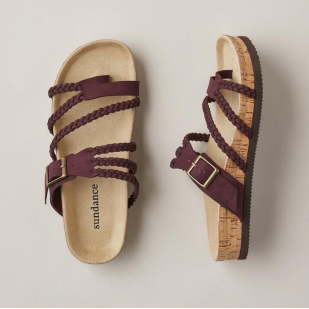 Sundance Helena Leather Braided Sandals